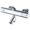 AFUDER Miscelatore Doccia 38 ℃ inferiore G 1/2 Top 3/4 BSP Cromato | Bagno Miscelatore Termostatico doccia Top Spray Termostato Isolamento Termico Rubinetto Doccia a tre Uscite Ottone Cromato