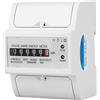 Hilitand Contalitri elettrico su guida DIN 220V, Contatore elettrico digitale monofase 2 Fili 4P, Contatore elettrico XTM75S-U Contatore KWh(5(30) A)