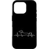 JustForDogLovers Custodia per iPhone 16 Pro Amante dei cani con battito cardiaco bassotto
