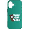 Aharon's Stuff Custodia per iPhone 16 Resistere Orso Con Parole Foxtrot Delta Tango Save Our Parks