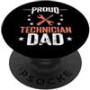 technician dad mechanic father tools pro Orgoglioso tecnico papà strumenti meccanico PopSockets PopGrip Adesivo