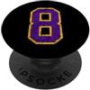 Number 8 Jersey Player Uniform #8 Gifts Uniforme giocatore maglia numero 8 oro viola #8 grunge PopSockets PopGrip Adesivo