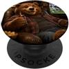 Papa Father Day American Football Fan Ga Papà Orso Football americano Papà Tifoso di football Giorno PopSockets PopGrip Adesivo