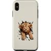 Rustic Cow Wall Club Custodia per iPhone XS Max Simpatico design da parete con mucca delle Highland