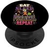 Pickleball Player Halloween Spooky Skele Mangiare Dormire Pickleball Ripeti Pickleball Mamma Papà PopSockets PopGrip Adesivo