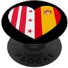 Spain Heritage Apparel Columbia e Spain United in Roots Cuore di Bandiera PopSockets PopGrip Adesivo
