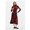 Desigual, Vestito in maglia a maniche lunghe, Donna, Viscosa, Nero, L