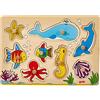 Goki - Puzzle a Incastro con 8 Animali, Motivo: Il Mondo Sottomarino