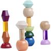 Eichhorn Montessori - Perline impilabili - Gioco educativo con Perline di Legno Colorate in Diverse Forme, promuove abilità e riconoscimento dei Colori, in Legno di Betulla e faggio Certificato FSC