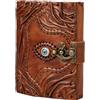Finun-Lthr Hocus Pocus Book of Spells Diario in pelle Deckle Edge Paper grimorio Journal Terzo Occhio Vintage Leather Journal Book of Shadows Journal Antico Mago Mago Strega Blocco Blocco Notebook 17,8 x 12,7 cm