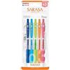 Zebra Pen Zebra JJH15-5C-N - Penna a sfera gel Sarasa con clip, 0,3 mm, 5 colori, set N