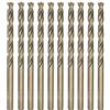 LingGan Set di punte per trapano M35 al cobalto, 5,2 mm, 10 pezzi, per metalli duri come acciaio inossidabile, ghisa, eccezionale resistenza al calore, metrico 5% cobalto M35, grado HSS-CO, design a gambo