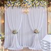 NSSONBEN Tenda bianca senza pieghe, in morbido poliestere setoso, per matrimoni, 8 pannelli, altezza 4,3 m, per feste, compleanni, baby shower, fotografia