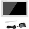 Generic Cornice per Foto Digitale WiFi Touchscreen da 13,3 Pollici Display Trasparente Sveglia Meteo per la Decorazione Domestica (WHITE)