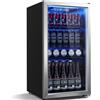Airfish Frigo per bevande 90L - Raffreddamento uniforme antigelo, 3 ripiani regolabili, capienza 128 lattine - Silenzioso, ideale per bar, ufficio e casa (Argento)
