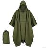 Keratobleem Impermeabile Portatile con Cappuccio, 3 in 1 Multifunzionale Poncho Riutilizzabile, per All'aperto Picnic Trekking Campeggio Pesca Caccia Escursione -Verde
