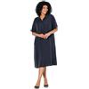 Ulla Popken Donna Abito Blu Notte Scuro 46+