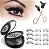 XFSRG 3 Paia Ciglia Magnetiche Finte Effetto Naturale con Applicatore Naturali Ciglia Magnetiche Riutilizzabili Set Trucco Occhi Donna (Nero)