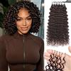 Renyarch Miracle Deep Wave Mini Knots Crochet Human Hair Bundles for Black Women 14 Pollici Crochet Human 125g 100c Brown Water Wave Wet and Wavy Invisible Knotless Curly Extensions