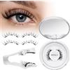 QUEWEL Ciglia Finte Magnetiche Naturali, Ciglia Finte Magnetiche riutilizzabili con applicatore, non c'è bisogno di colla magnetica per QUEWEL facile da indossare e rimuovere (Style J-06)