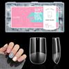 FOSSENMAO 540 pezzi Short Square Nail Tips, Press on Nails corto, punte per unghie in gel, punte quadrate, punte per unghie fai da te (15 misure) (unghie corte quadrate, trasparente)