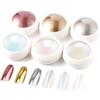 BISHENGYF Rosa Gold Chrome Nail Powder BISHENGYF: Aggiornamento effetto specchio Crome Polvere Unghie Metallizzato Cromato Neon Glassy Bianco Pearl Effect Chrome Polvere Unghie per Salon fai da te Set da 6
