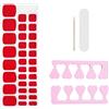 Esshogo 1 set di 32 adesivi per unghie dei piedi, gel UV, unghie dei piedi, adesivi per manicure, non richiede lampada UV (rosso caldo)