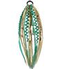 Generico Coda di cavallo elastica con dreadlock,Coda Posticcia Intrecciata Stile Boho con Perline, Extension Capelli Dreadlock Leggera con Elastico, Uso Quotidiano e Festival