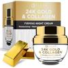 Clear Beauty Crema Idratante Viso Notturna Con Oro 24K E Collagene - Riduce Macchie Dell'Età, Linee Sottili E Rughe, Crema Notte Lifting E Rassodante, Cura Della Pelle Coreana - Tutti I Tipi Di Pelle