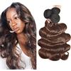 Creuost Extension ondulate di capelli umani brasiliani, non trattati, capelli vergini brasiliani, trama P4/30, 3 ciocche per un totale di 150 g, per donne, 45, 50, 55 cm