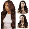Creuost Perücke in capelli veri da 30 pollici #4 marrone cioccolato 4x1 Swiss Spitze, onda del corpo frontale in pizzo capelli umani cuneo da donna perücken non processati capelli vergini brasiliani