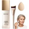 BASTOUR Mira Glow Fondotinta Adattivo Pelli Mature Over 50, Changing Foundation SPF 15 con Spazzola trucco e Spugnette Trucco (1pc)