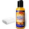 ZOMKIFA Cera d'api per Mobili e Legno 120ml, prodotto naturale per Lucidare e Proteggere Superfici in Legno Interni ed Esterni, Cera per Legno Incolore con Panno Incluso per Parquet e Mobili Antichi