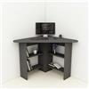 Dmora Scrivania Merine 80x80x74h cm Nero Antracite 5 Ripiani Angolare, 4 Vani