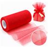 Decoraparty Rotolo di Tulle 15 cm x 9 mt Rosso per Bomboniera Decorazioni, Nastro Bobina Velo Elegante per Regali, San Valentino, Natale, Confezioni