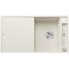 BLANCO AXIA III 5 S-F, Silgranit bianco morbido, tipo di montaggio: a filo, reversibile, con tagliere in vetro, 50, ripiano grande, superficie facile da pulire