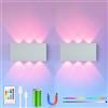 LZGS Go Swing Bands 2pcs Lampada da parete a batteria RGB con interruttore touch control LED lampada da parete 5200 mAh lampada da parete senza fili 8 modalità di luminosità,ideale per loft corridoio camera da letto