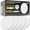 CLAR - Plafoniera LED Esterno, Lampadario Bagno, Lampada Soffitto, Lampada Cucina, CCT (3000ºk-4000ºk-6500ºk), 24W (Pack 5)