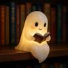 YIWOYI Simpatica lampada da lettura a forma di fantasma, luce notturna 3D calda, per Halloween, adorabile statuetta a LED per amanti (22 cm)