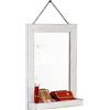 Funerom Specchio da parete in legno vintage, 30 x 40 cm, per soggiorno o bagno, bianco