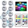 Afenau LED Piscina Mini, Colorati LED per Piscina, 13 colori RGB Mini Luce Subacquea, Luce Piscina per Vaso, Base Acquario, Laghetto, Giardino, Giardini e Decorazioni di Halloween (10)