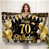 Koliphy Striscione per 70° Compleanno, Striscione Sfondo Happy 70th Birthday Decorazioni per Feste da Tenere in Mano Extra Large Sfondo Decorativo Cartello Poster per Uomini e Donne (Nero Oro)
