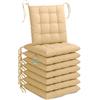Lavea® Cuscini per Sedie 40x40 cm - Set da 8 Cuscini Sedie Cucina con Laccetti - Lavabili, per Interni ed Esterni, Ideali per Giardino, Balcone e Terrazza - Sabbia