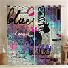 Tbrand - Tende per finestra, color turchese/foglia di tè con glitter colorati, per camera da letto, colori pastello blu/rosa, tende eleganti per donne, 116,8 x 137,2 cm (larghezza x lunghezza)