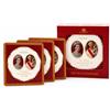 JRose Collections Set di 4 sottobicchieri commemorativi in legno della regina Elisabetta II, set di sottobicchieri quadrati con scatola di presentazione, stoviglie Royal Memorial Home
