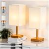 GBKDQQ Lampada da comodino a LED, dimmerabile, in legno, con tre livelli di luminosità e paralume in tessuto di lino, dimmerabile, con cavo per camera da letto, soggiorno e uffici