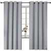 YSTELLAA Tende 100% Oscuranti Per Interni 2 Pezzi, 140×180cm, Effetto Lino, Tende Termiche, Con Anelli, Tenda Termica Isolante Freddo E Caldo, Fonoassorbenti, Moderne, Grigio Chiaro