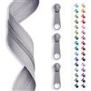 SLANTASTOFFE BRINGEN SIE UNSEREM STOFF L Slantastoffe 5 m Chiusura Lampo Infinita, Spirale 5 mm + 10 cursore/Cerniera 27 Colori, Merce al Metro