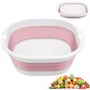 Flintronic Bacinella Pieghevole, 3.5 Litri Bacinella Bucato in Plastica, Portabiancheria Salvaspazio per Biancheria Sporca, Lavanderia, Cucina, Rosa