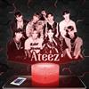 Lampephoto.fr - Lampada Atee Luce Notturna 3D Kpop, Pop Coreano | Prodotto in Francia, base a scelta, luminosità regolabile, batteria/USB, regalo per ragazze e fan del K-pop